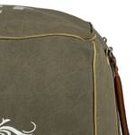 Pouf carré 45cm Olive/Brun Marron - Vert - Cuir véritable - Textile - 45 x 45 x 45 cm