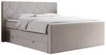 Boxspringbett KING EIGAR Breite: 160 cm - H3 - Textil