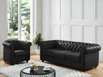 Ensemble canapé fauteuil  CHESTERFIELD Noir