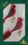 Rot 15cm Glasvogel Kardinal auf Clip Glas - 3 x 7 x 8 cm