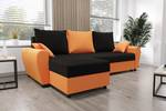 Ecksofa FION-L Schwarz - Orange - Ecke davorstehend links