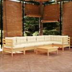 Salon de jardin Blanc - Bois massif - 64 x 29 x 64 cm