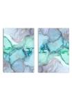 Aquarell Blau Silber Poster Set Papier - 70 x 50 x 70 cm