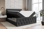 Boxspringbett - AMAY Schwarz - Breite: 140 cm - H4