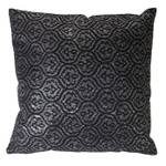 Coussin de décoration aspect baroque Noir - Argenté - Textile - 45 x 45 x 12 cm