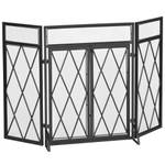 Kaminschirm mit Faltbaren Design 820-241 Schwarz - Metall - 1 x 79 x 120 cm