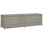 Garten-Aufbewahrungsbox Grau - Metall - Polyrattan - 200 x 60 x 200 cm