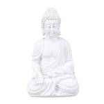 Weiße Buddha Figur 17,5 cm Weiß - Kunststoff - Stein - 10 x 18 x 8 cm
