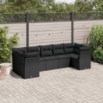 Gartensitzgruppe K712(7-tlg) Schwarz - Massivholz - 69 x 124 x 289 cm