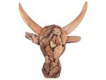 Figurine murale BULL HEAD Marron - Bois massif - 28 x 34 x 7 cm