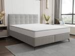 Lit boxspring INAO Gris - Textile - 165 x 105 x 207 cm