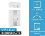 Schrank Eliza 3D WH Spiegel+ Nebenstelle Grau - Weiß