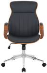 Chaise de bureau Melilla Noir - Imitation noyer