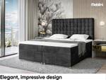 Boxspringbett Aston Schwarz - Breite: 140 cm - H4