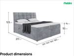 Boxspringbett Drago Grau - Breite: 180 cm - H3