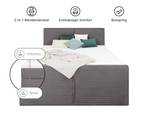 LINCOLN Boxspringbett mit Bettkasten Anthrazit - Breite: 160 cm