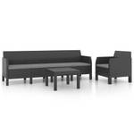 Garten-Lounge-Set Grau - Kunststoff - Polyrattan - 65 x 76 x 63 cm