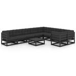 Salon de jardin 3009719-2 (lot de 10) Anthracite - Noir