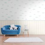 Wallpanel Wolkentapete Creme - Hellblau - Weiß