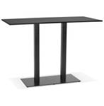 Table Bar AUSTIN Noir - Bois massif - 160 x 100 x 80 cm