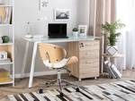 Bureau MONTEVIDEO Marron - Blanc - Verre - 130 x 77 x 60 cm