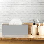 Graue Tücherbox mit Bambusdeckel Braun - Grau - Bambus - Kunststoff - 26 x 10 x 14 cm