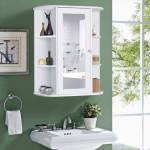 Badschrank mit Spiegel Spiegelschrank Weiß - Holzwerkstoff - 17 x 71 x 60 cm