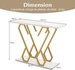 Table Console VH33434ITFR Doré - Métal - 30 x 80 x 100 cm