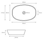 Ovalform Waschbecken Wei脽 505x385x135 mm