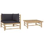 Garten-Lounge-Set (2-teilig) 3007512-3 Grau - Bambus - 65 x 30 x 65 cm