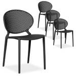 Chaise de jardin lot de 4 2470 Noir