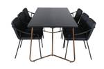 Essgruppe Pippi 13 (7-teilig) Schwarz - Massivholz - 90 x 75 x 190 cm