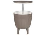 Table de jardin SILG Beige - Gris - Blanc - Textile - 49 x 58 x 49 cm