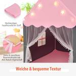 Kinderspielhaus mit Sternenlichter Pink - Kunststoff - 121 x 136 x 105 cm