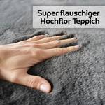 Hochflor Teppich MIA 160x230cm Graphit Grau - Textil - 230 x 3 x 160 cm