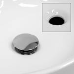 Waschbecken Ovalform 640x365x130mm, weiß Weiß - Keramik - Metall - 37 x 16 x 64 cm