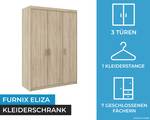 FURNIX Kleiderschrank Eliza 3D Sonoma Eiche Hell Dekor - Eiche Sonoma Dekor