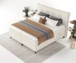 Premium Boxspringbett LasPalmas Creme - Breite: 213 cm