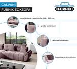 Ecksofa CALVANI Schlaffunktion L MH62 Violett - Holz teilmassiv - 280 x 91 x 190 cm