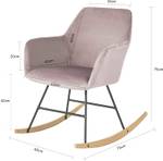 Fauteuil à Bascule FST68-P Rose foncé - En partie en bois massif - 48 x 75 x 75 cm