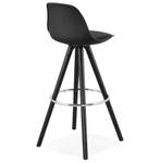 Tabouret De Bar MISTIK Noir - Bois massif - 42 x 95 x 42 cm