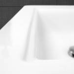 Vasque d'angle 605x465x160mm blanc Blanc - Céramique - Métal - 47 x 16 x 61 cm