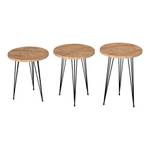 Set de 3 tables d'appoint Ry rondes Marron - 34 x 55 x 34 cm