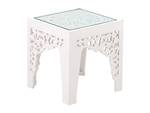 Table d'appoint AMADPUR Blanc - Bois manufacturé - 40 x 43 x 40 cm