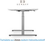 Schaff höhenv. Schreibtisch Silber Weiss Silber - Weiß - Metall - 180 x 60 x 80 cm