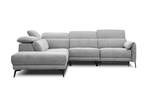 Ecksofa Scala (5-Sitzer mit Relax) Hellgrau - Ecke davorstehend links