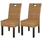 Esszimmerstühle 2er Set D5594 Braun - Rattan - 96 x 46 x 57 cm