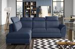 Ecksofa LORET Blau - Ecke davorstehend links