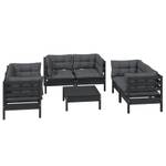 Garten-Lounge-Set Schwarz