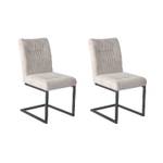 Lot de 2 chaises velours design - VIVI Gris - Textile - 46 x 89 x 61 cm